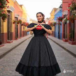 Mexican double circle practice skirt folklorico